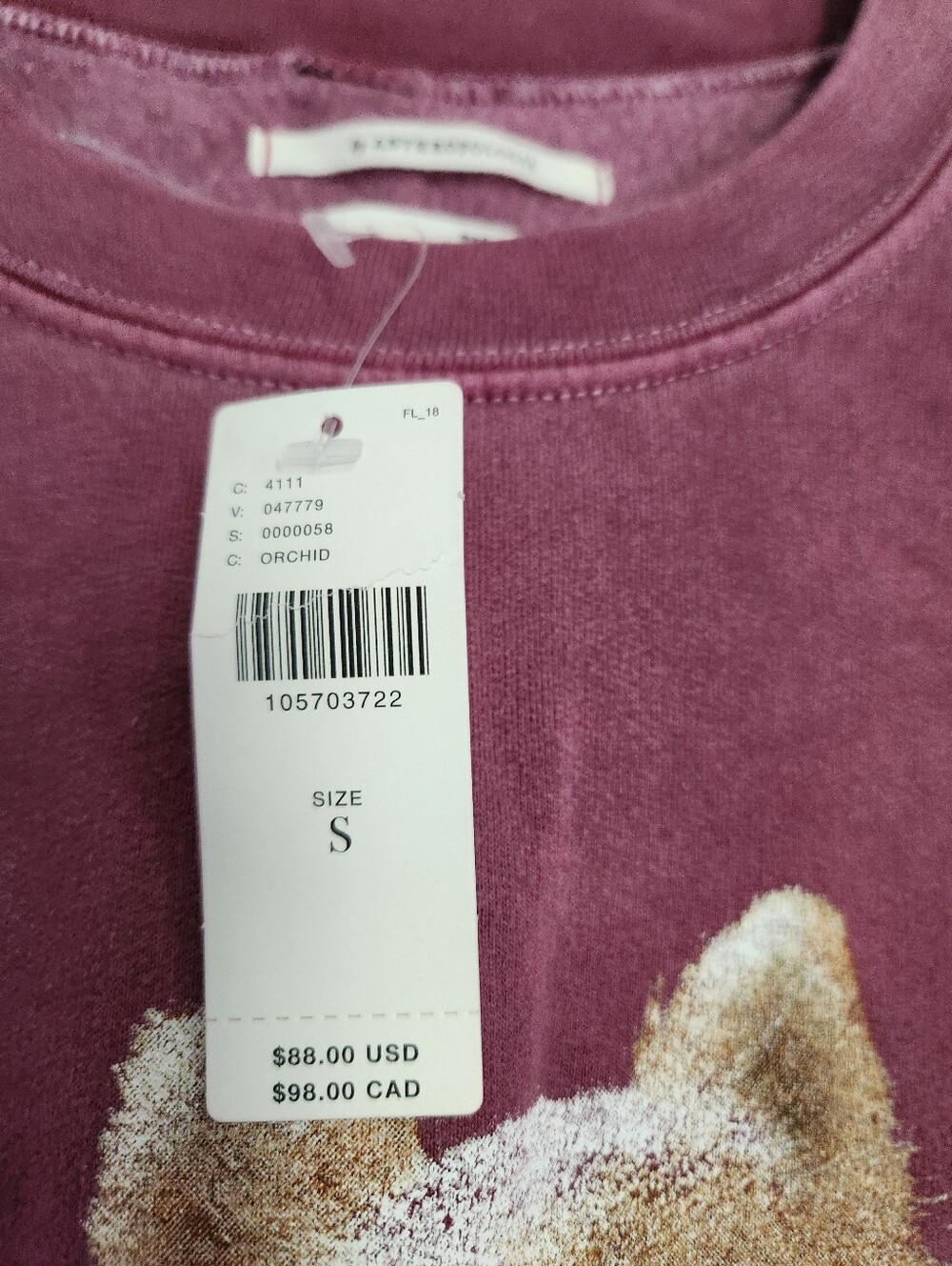 NWT Anthropologie Purple Pomeranian Graphic Sweatshirt Size Small - Picture 4 of 5